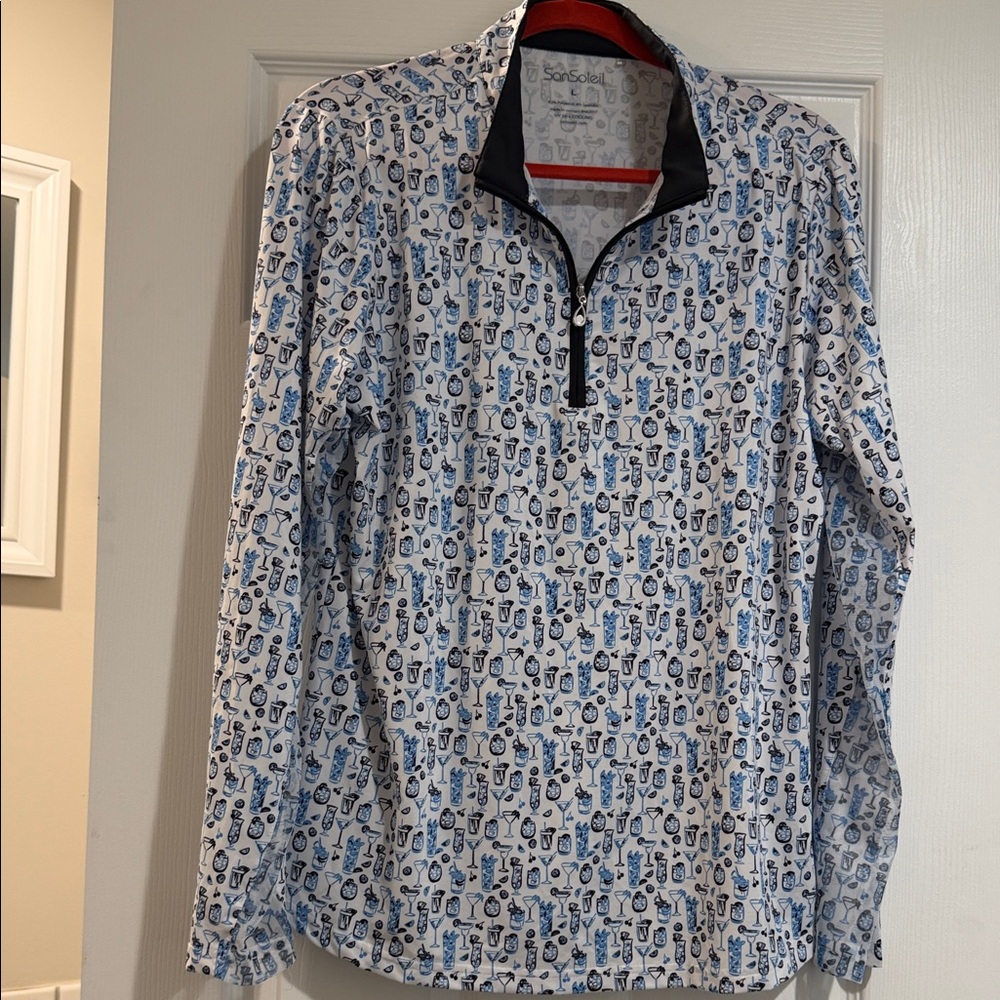 Women’s White & Blue Printed Quarter-Zip Pullover - Picture 2 of 10